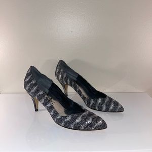 Silver and Black sparkle Pumps